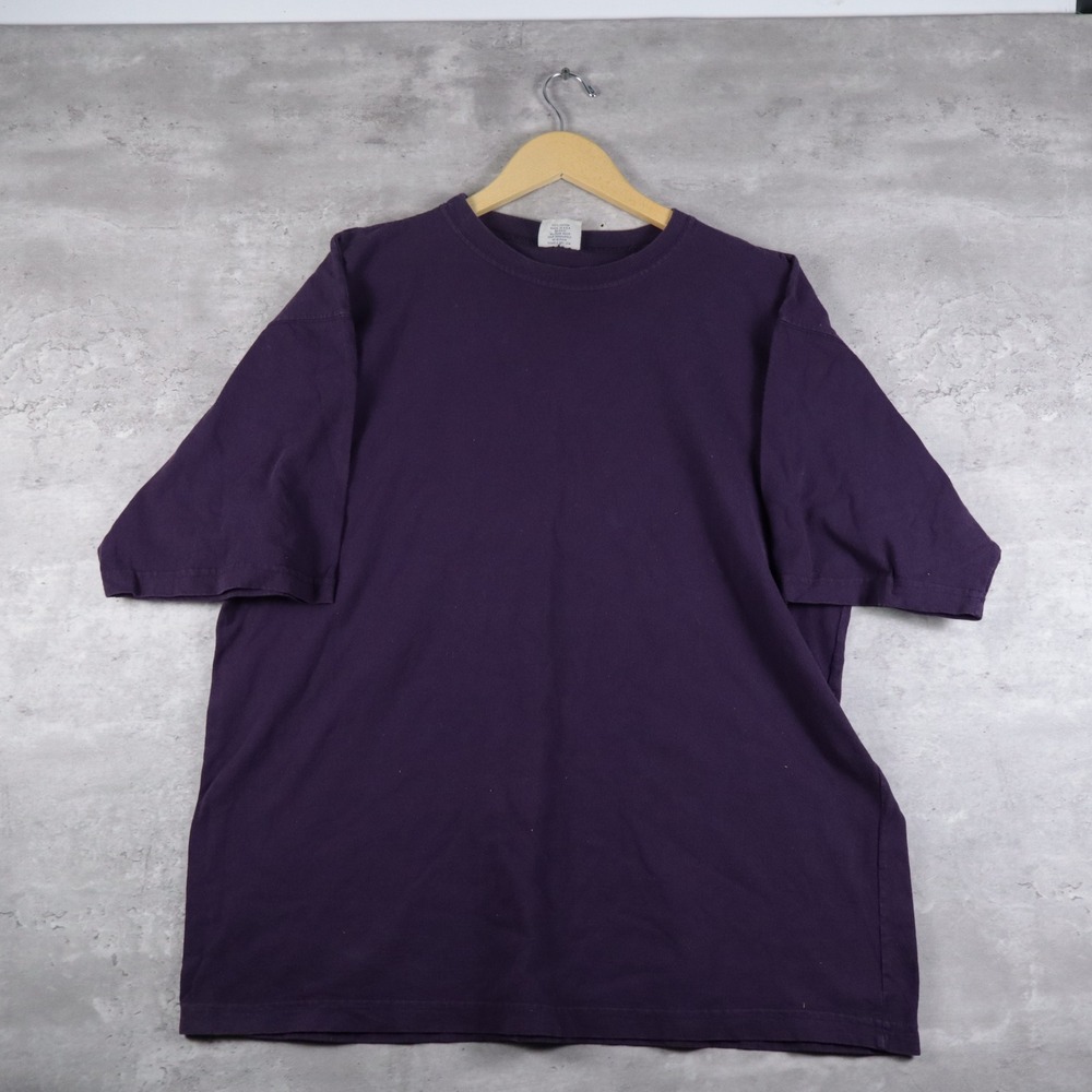 Vintage County Seat T Shirt Boxy Purple Blank Mens M USA Made 90s RN 61226